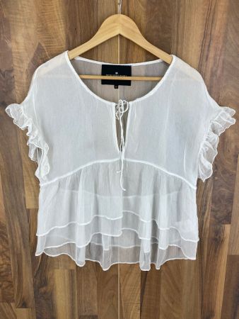Seiden Blusentop Charlotte Eskildsen, offwithe Transparent
