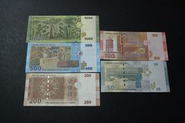 Serie UNC Syrie 50/100/200/500/1 000 pounds