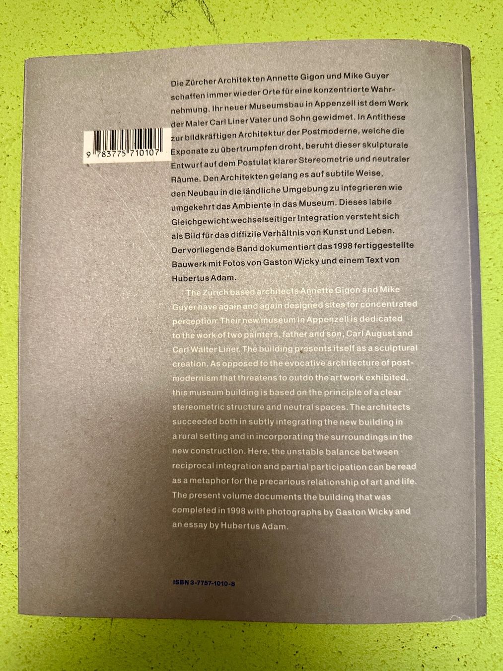 Libri: Gigon & Guyer: Museum Liner Appenzell 2000 – Usato da Zürich venduto da allp 9