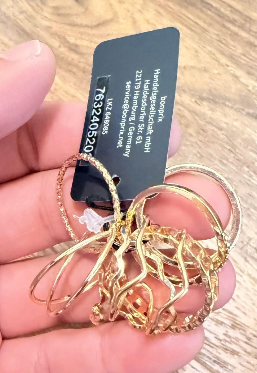 Anelli: Ring Set - bonprix goldfarben // Gr. L // NEU – Nuovo e nell'imballaggio originale da Basel venduto da AninaAti 2