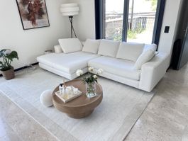 Schlossatelier White Corner Sofa with Chaise Lounge