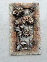 Wunderschönes Rosenbild Sculptured Stein o.ähnl. Material