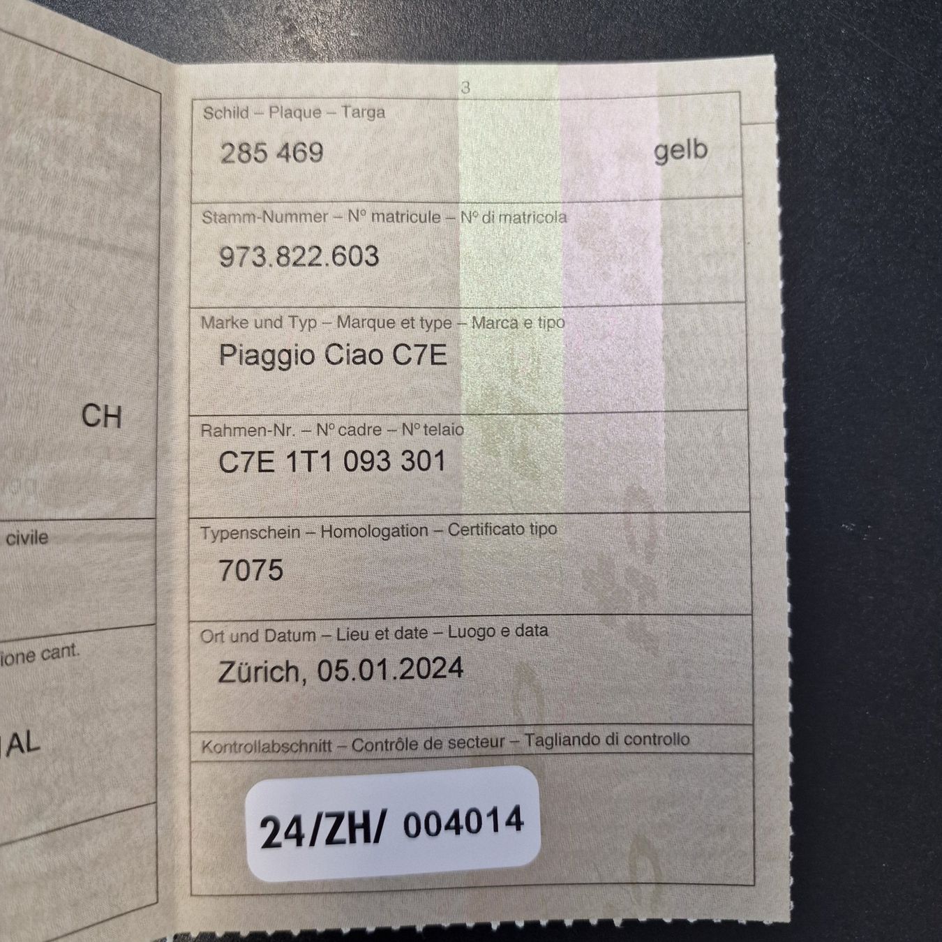 Piaggio Ciclomotori: Piaggio Ciao C7E Motorfahrrad – Usato da Belp venduto da Detailfreak 8