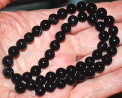 Stein Perlen Strang L-8918 – Schwarzer Sardonyx Achat 8mm 37