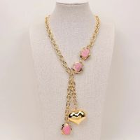 Herz Rhodochrosite Halskette Edelstein Kette Collier Coeur