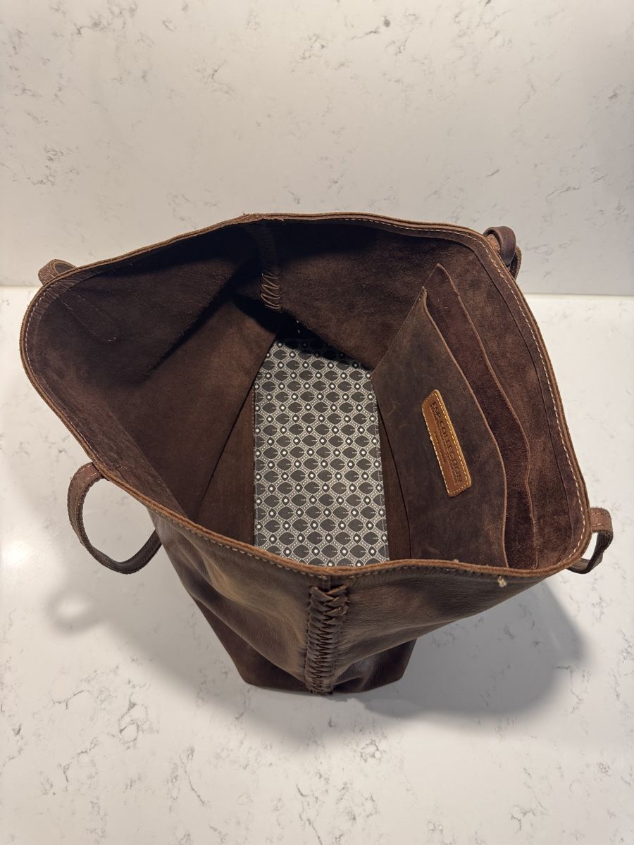 Borse da donna: FSP Collection Ledertasche dunkelbraun, handgemacht – Usato da Zürich venduto da RicardoExplorer 1