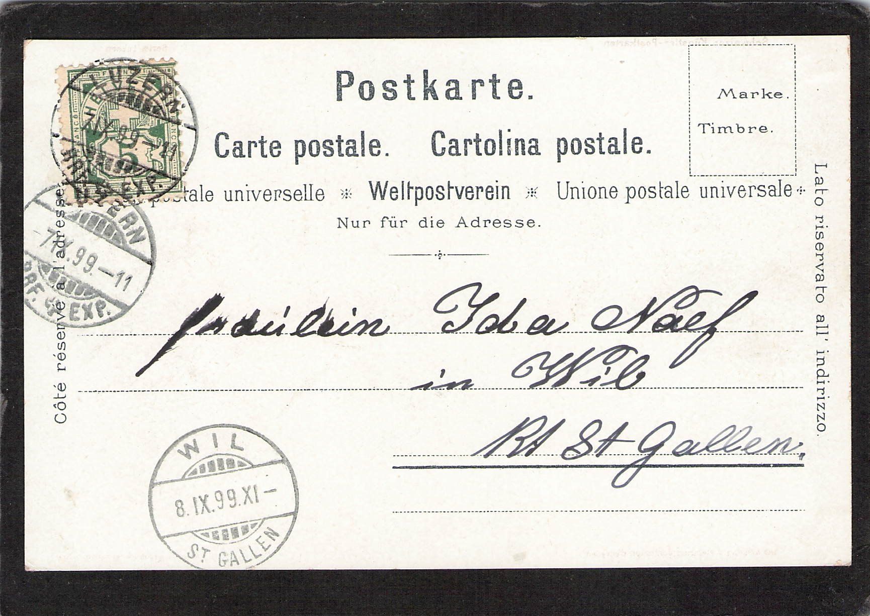 Cartoline postali: Steinmann Lithographie: Luzern , Dampfschiff , gel. 1899 – Usato da Reichenburg venduto da Pipo-67 1