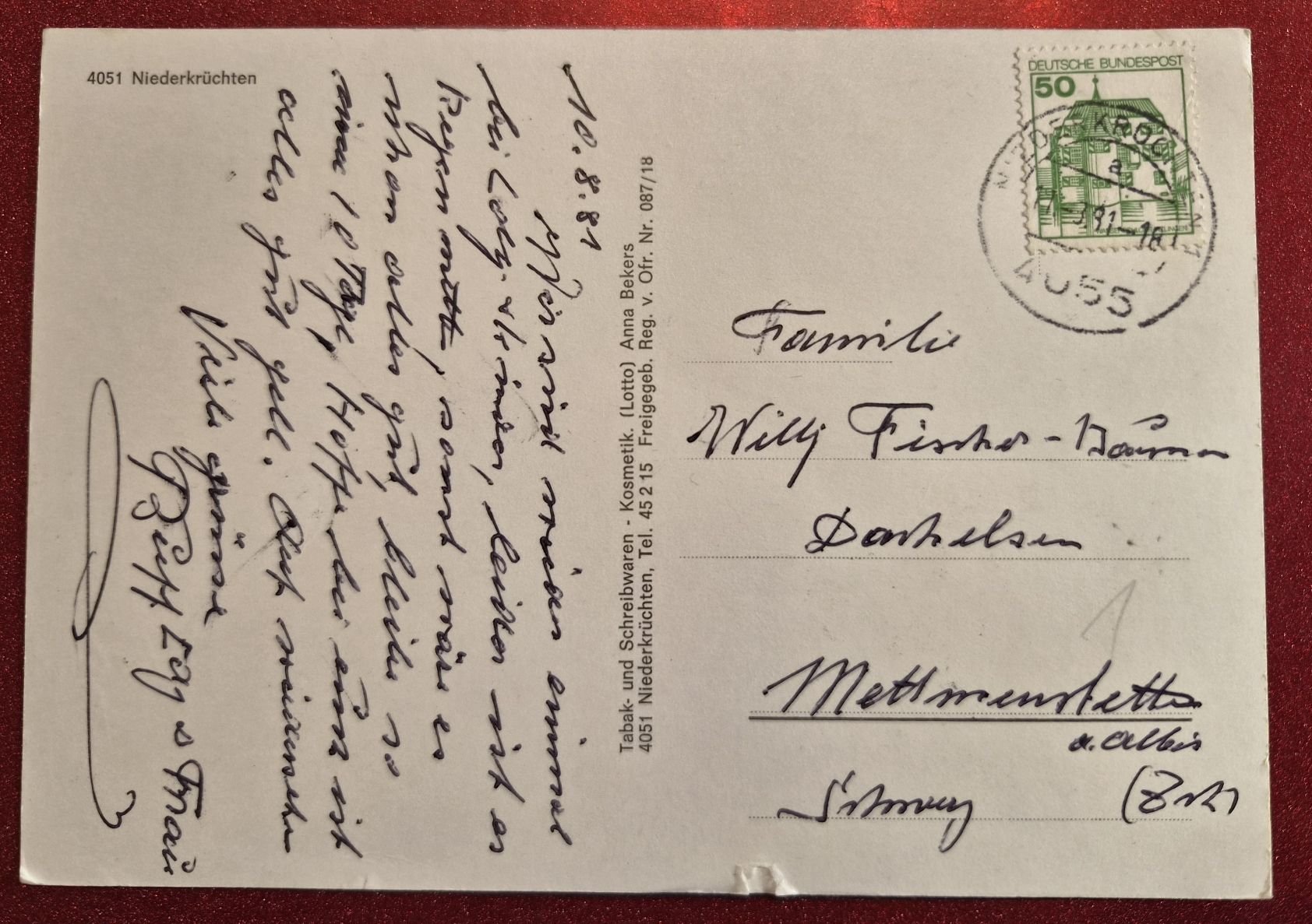 Cartes postales: Niederkrüchten 1981 – D'occasion à Melchnau par Arthurius 1