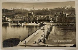 LUZERN - Seebrücke und Bahnhof - Tram - 1932