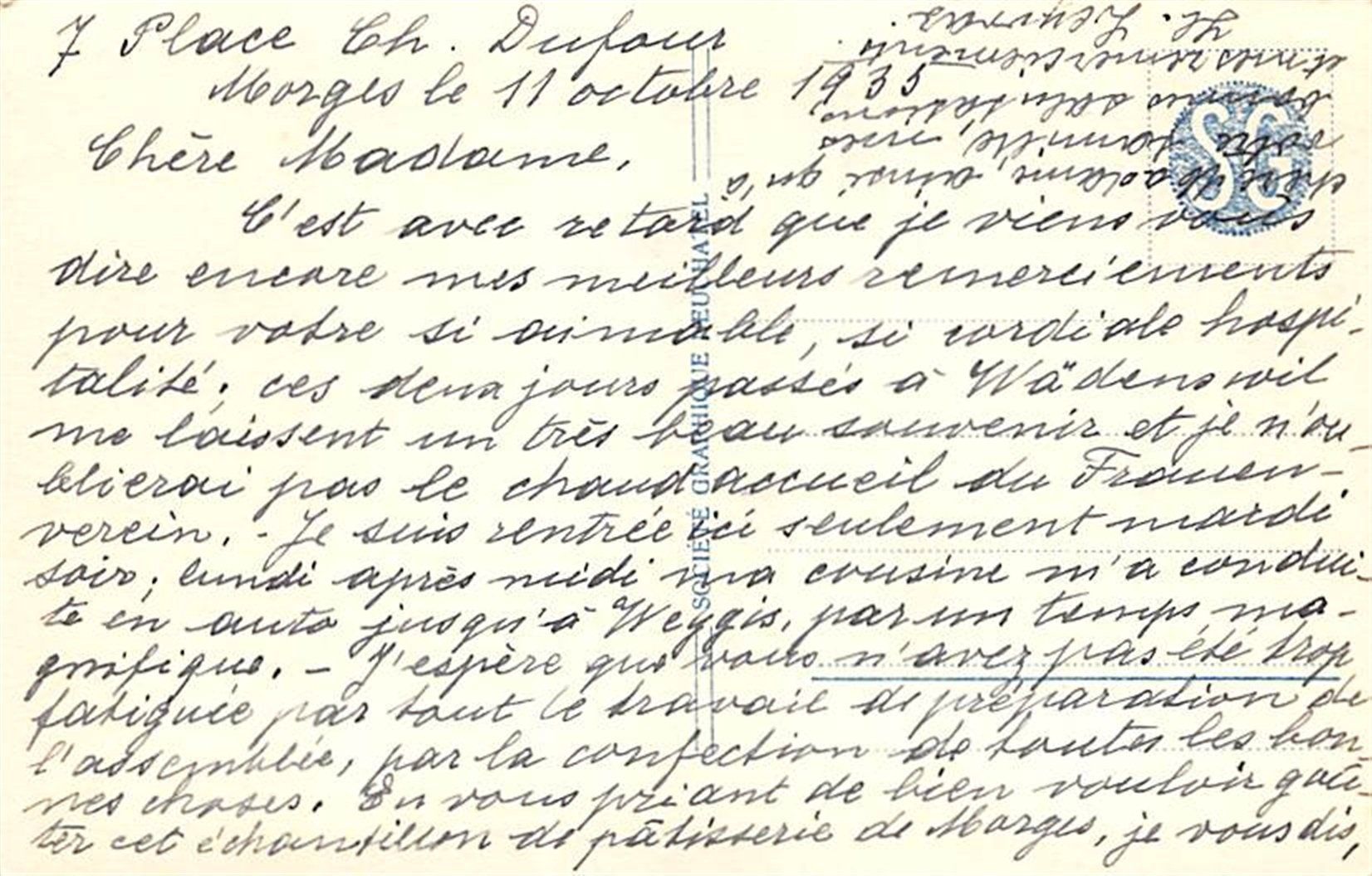 Ansichtskarten: Morges et le Mt. Blanc – Gebraucht aus Ottikon b.Kemptth. von Neptun1974 1