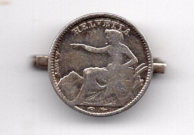 Tutti le monete: (194) CH, 50 Rappen 1851, Brosche, Original – Usato da Rüthi (Rheintal) venduto da erdnuessli1