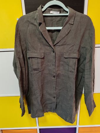 Joseph Janard Leinenbluse, Khaki-Grün, Grösse XL