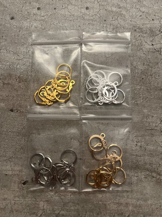 Produktbild von 12 X Ohrring Rohlinge Brisuren Bastelset-Ohrring Schmuckteile Für