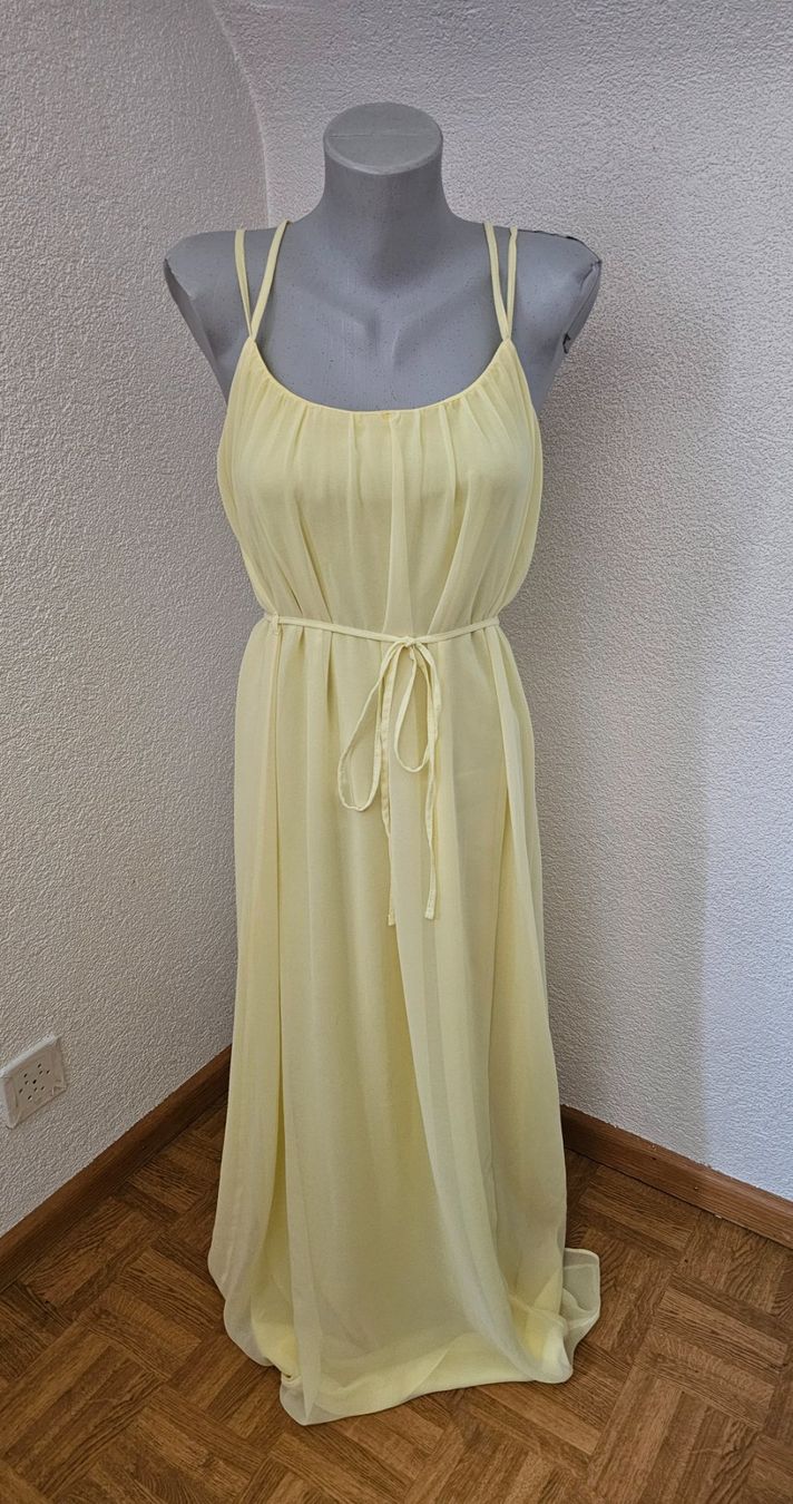 Kleider: neuw. Maxi Kleid hellgelb mit Gürteli Gr. 36 Boho Hippie – Gebraucht aus Füllinsdorf von Sunnebliemli7 1