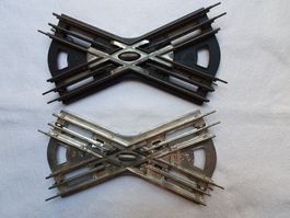 Zwei Märklin Kreuzschienen 8er Kreis, Dreileiter in Spur 0