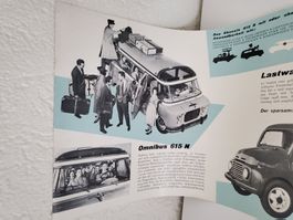 Prospekt Broschüre zu Fiat 615N Laster Bus Diesel 1954
