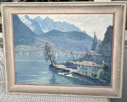 Gattelli sign. Ölgemälde a. Lwd. Bild 60 x 78 Berglandschaft