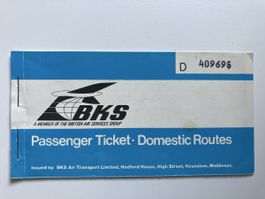 Vintage BKS Airlines Ticket 1970
