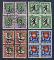PJ 1925 Viererblöcke mit Zentrumstempel, Kat: 180.-+