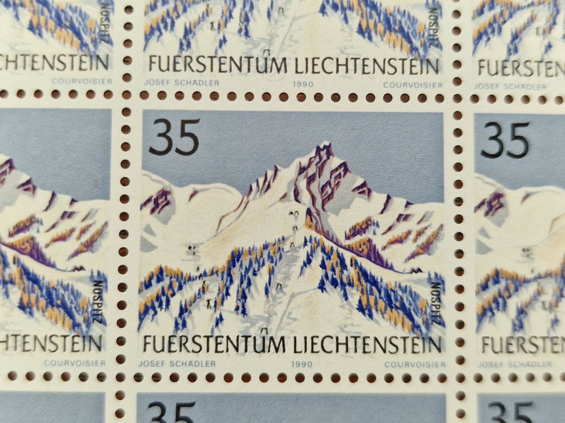 Alle Briefmarken: FL 1990 Serie Bogen "Berge -III" postfrisch – Gebraucht aus Aesch LU von briefmarken.uray 6