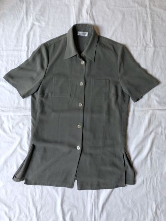 Cavita Collections, Kurzarm-Bluse, beige-grau, Gr. 40