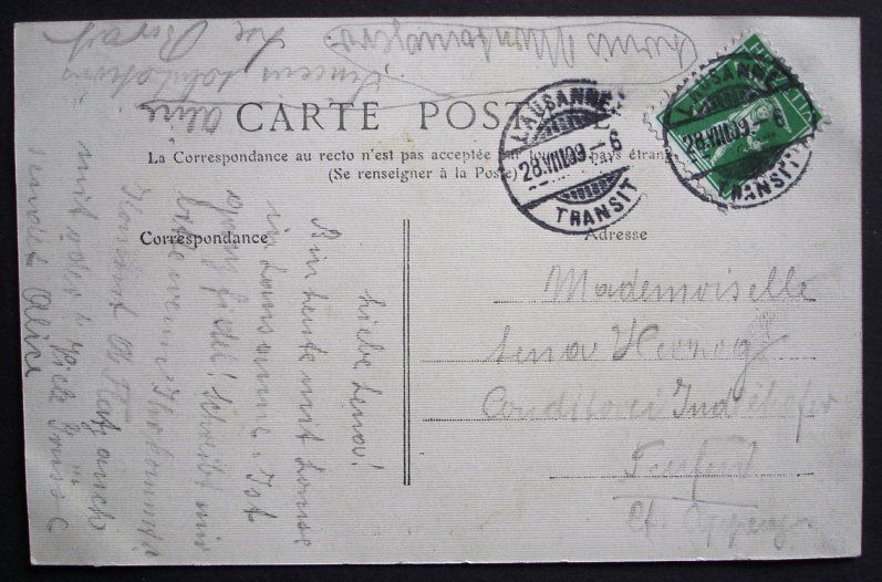 Cartoline postali: OUCHY-LAUSANNE Le Château, Oldtimer, Auto – Usato da Jona venduto da philajona 1