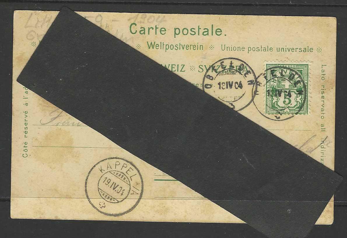 Ansichtskarten: 18.4.1904 Litho/5-Bild/Gruss aus Obfelden – Gebraucht aus Zürich von Hagliweg 2