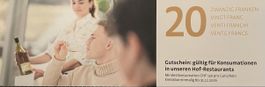 Hof Weissbad Gutschein - CHF 20.00 - Restaurant (ab 150 Fr.)