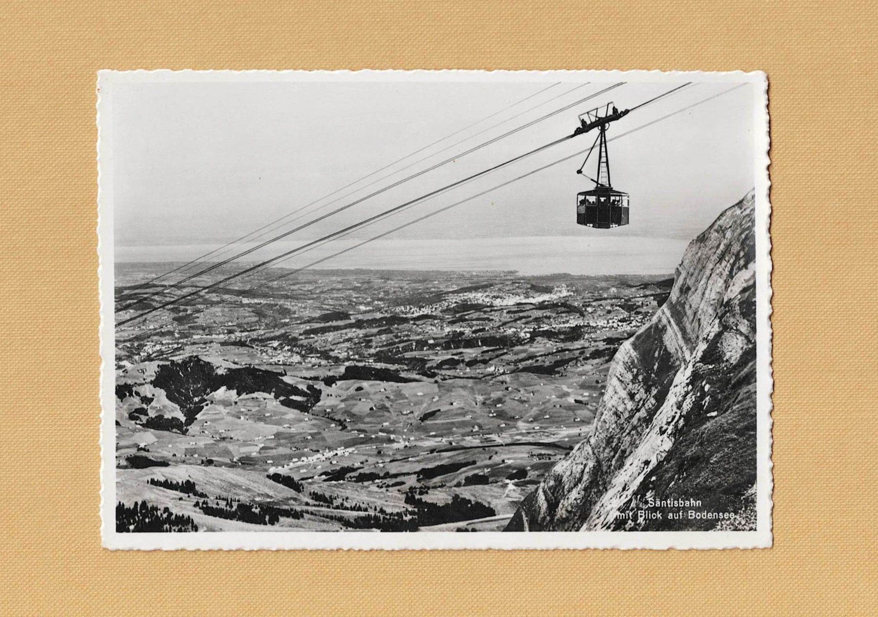Ansichtskarten: Historische AK Säntisbahn mit Blick auf Bodensee – Gebraucht aus Hätzingen von memory-lane