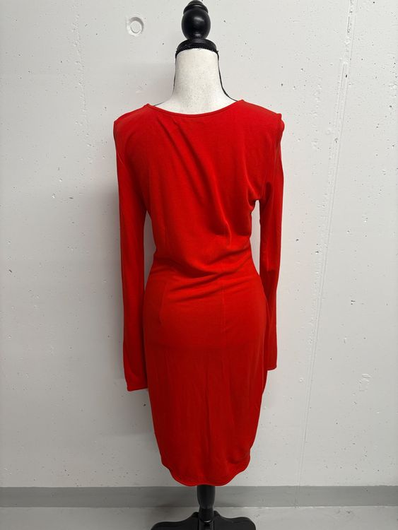 Halston Heritage Rotes Kleid mit Wickeloptik 34 (Neu (gemäss