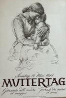 Edmund Kässner, Muttertag 1944, Vintage Plakat, Lithographie