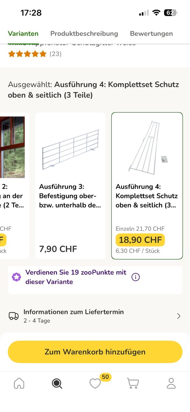 Gattaiole: 2x Kippfenster-Schutzgitter – Usato da Bern venduto da Dafi7 2