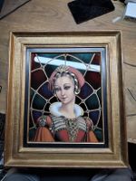 Hinterglasbild Revolion Frauenporträt Goldrahmen antik