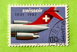 Nr.653 Sonderpostmarken 50 Jahr Swissair GESTEMPELT 1981  ﻿