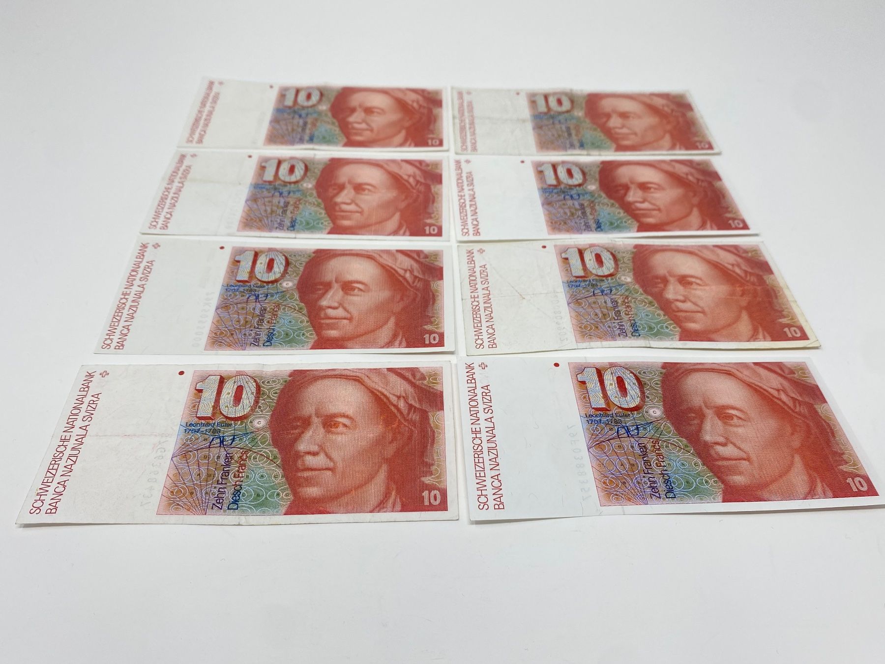 Banknoten: 8 Schweizer 10 er Note / Banknote alte Serie 10er CHF – Gebraucht aus Ballwil von ClassicGallery 1