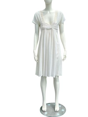 MAJE Sommerkleid Gr. S Creme – Seide & Stickerei