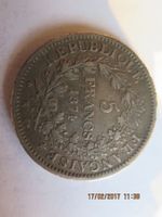 5 Francs Silber 1874 einigermasse schoen