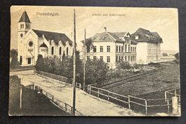 Derendingen 1912  Kirche und Schulhäuser Postkarte CP