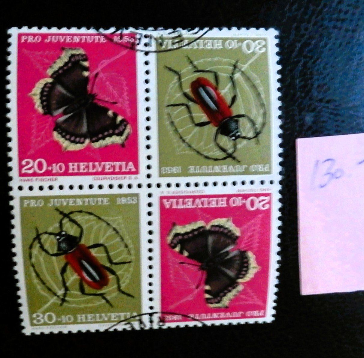 Alle Briefmarken: CH PJ Zusammenhängend 1953 – Gebraucht aus Kehrsatz von Bernherb2