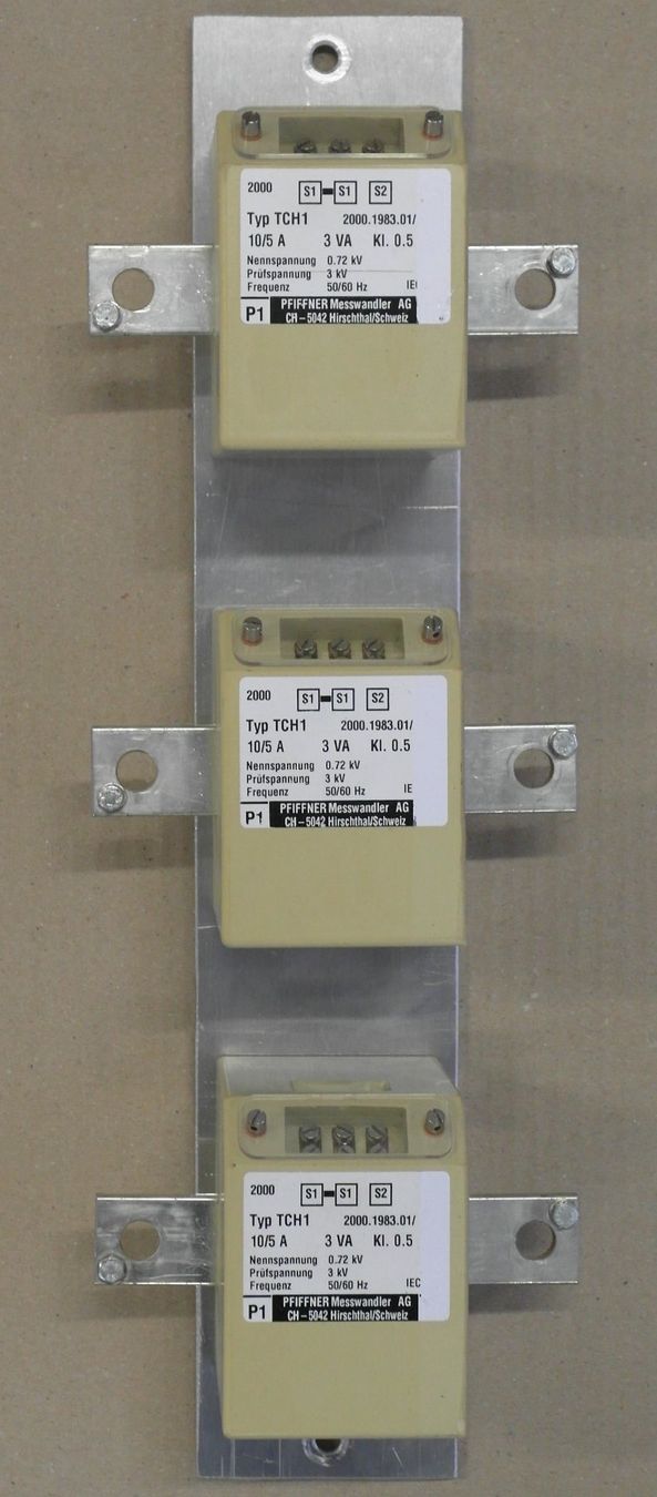 Alimentazione elettrica: 3 Stk. Messwandler PFIFFNER 10/5A – Usato da Däniken SO venduto da _Pharao_