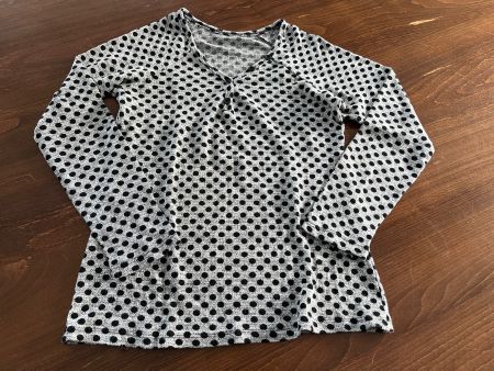 Schickes Punktmuster-Shirt, Langarm, Grösse S-M Top Zustand