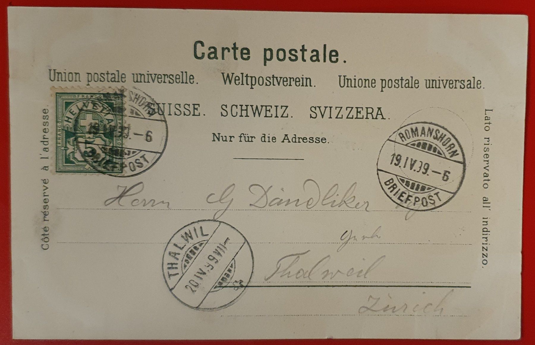 Cartoline postali: Gruss aus Romanshorn 1899 – Usato da Kreuzlingen venduto da Rschweiz1 1