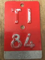 TI 84 - VELONUMMER - FAHRRADSCHILD - PLAQUE DE VELO - TI 84