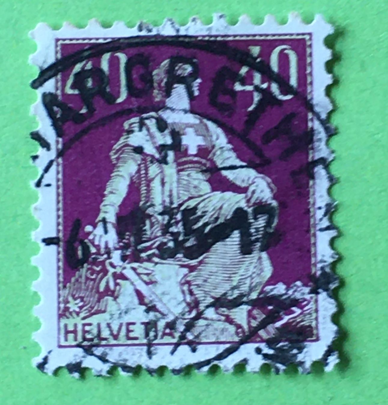 Tutti i francobolli: Helvetia mit Schwert  mit Stempel     – Usato da Aarau venduto da Billa007