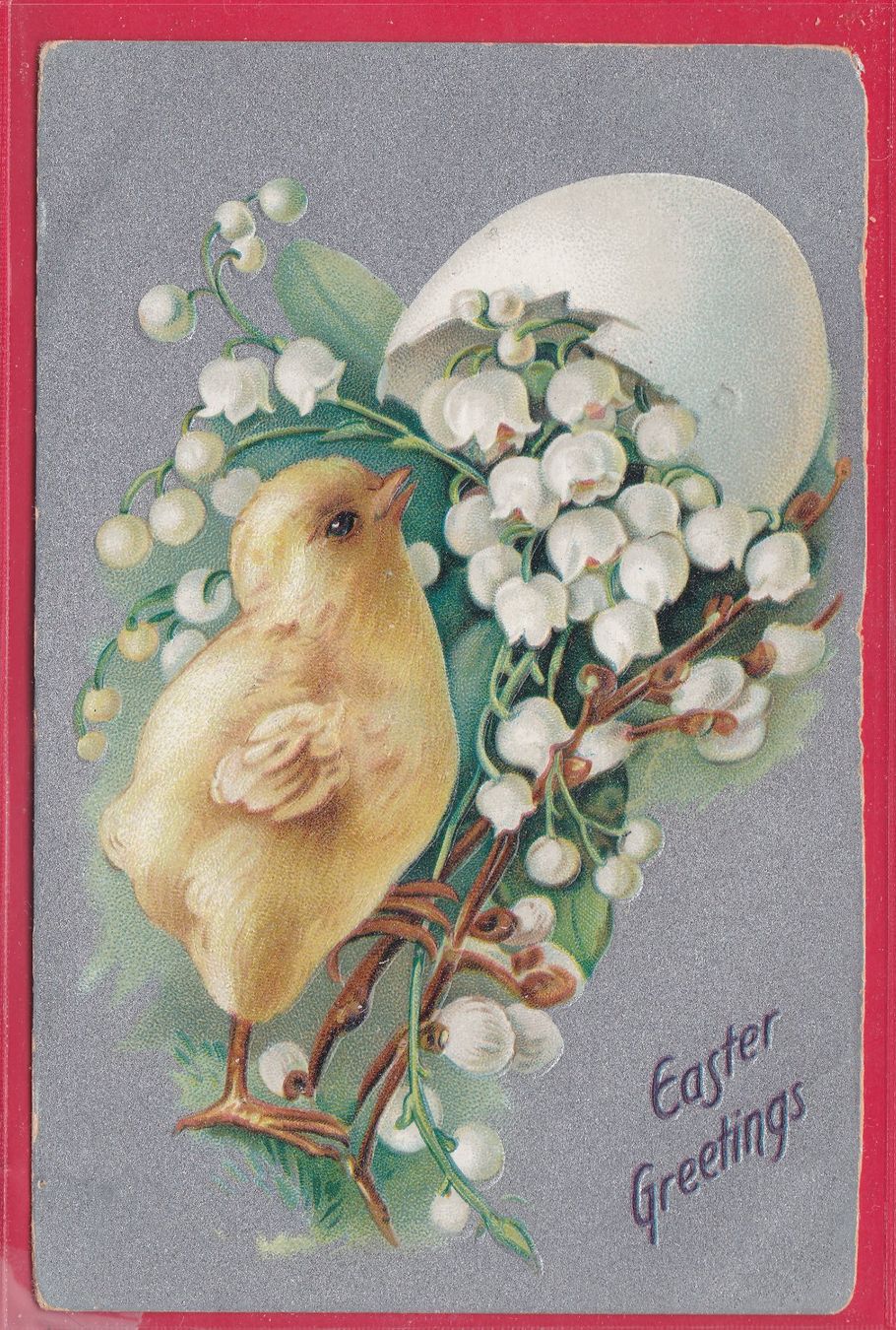 Cartoline postali: PRÄGEKARTE, EASTER GREETINGS, 9.4.1909 – Usato da Oberrieden venduto da Gebirgsstelze