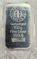 100 g silver Argor SA Switzerland Silberbarren 