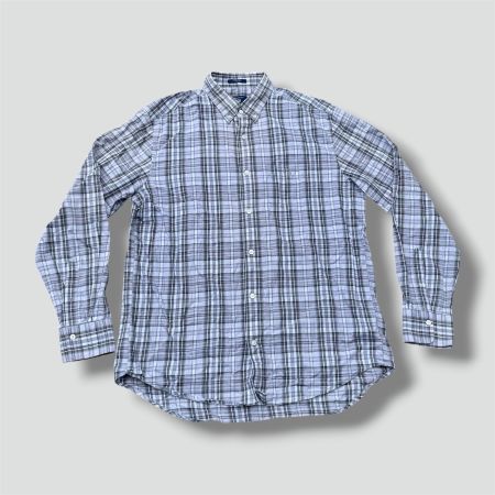 Gant checkered chemise shirt Hemd herren L grau weiss