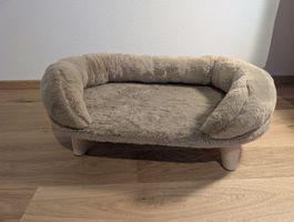 Modernes Haustiersofa / Katzenbett mit Holzbeinen (Beige)