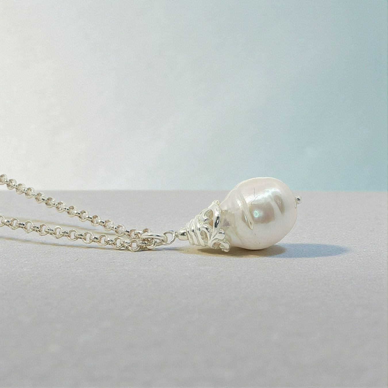 Olga Ribler Catenine: Silberkette mit Perle by Olga Ribler – Nuovo (secondo la descrizione) da Luzern venduto da Schmuckoutlet 1