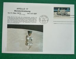 Ersttagsbrief Apollo 17, Mondumkreisung, 10./11. Dez. 1972